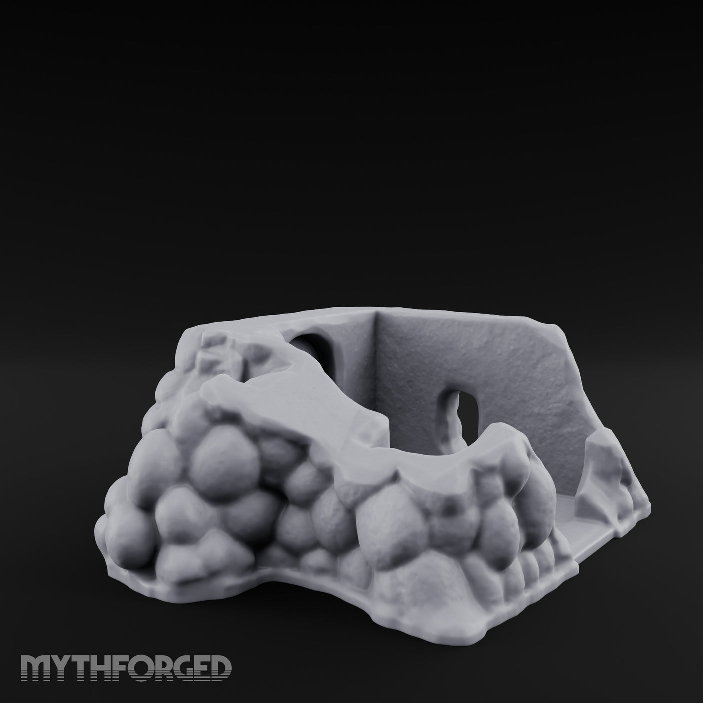 Cobblestone-Arched Stair-Flanked Underground Cellar Entrance Miniature for Dungeons and Dragons, Pathfinder or other TTRPGs