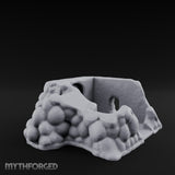 Cobblestone-Arched Stair-Flanked Underground Cellar Entrance Miniature for Dungeons and Dragons, Pathfinder or other TTRPGs