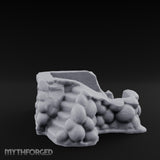 Cobblestone-Arched Stair-Flanked Underground Cellar Entrance Miniature for Dungeons and Dragons, Pathfinder or other TTRPGs