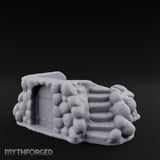 Cobblestone-Arched Stair-Flanked Underground Cellar Entrance Miniature for Dungeons and Dragons, Pathfinder or other TTRPGs