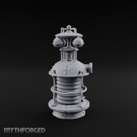 Coil-Wrapped Orb-Crowned Arcane Generator Miniature for Dungeons and Dragons, Pathfinder or other TTRPGs