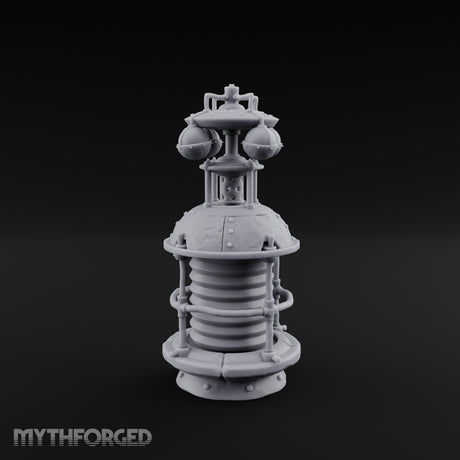 Coil-Wrapped Orb-Crowned Arcane Generator Miniature for Dungeons and Dragons, Pathfinder or other TTRPGs