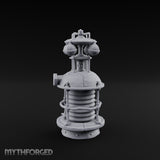Coil-Wrapped Orb-Crowned Arcane Generator Miniature for Dungeons and Dragons, Pathfinder or other TTRPGs