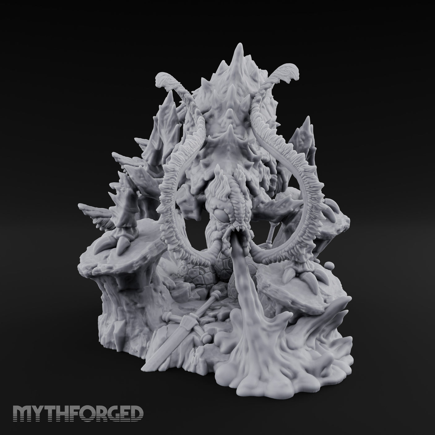 Coiling And Consuming Rust Monster Matriarch Miniature for Dungeons and Dragons, Pathfinder or other TTRPGs