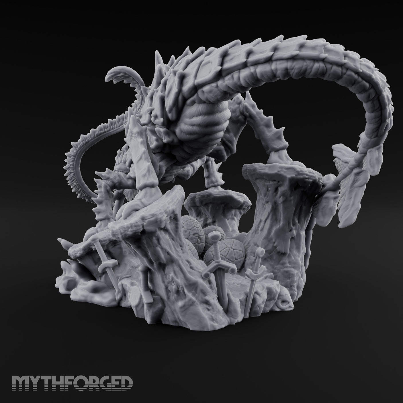 Coiling And Consuming Rust Monster Matriarch Miniature for Dungeons and Dragons, Pathfinder or other TTRPGs