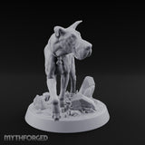 Collar Jangling Spooked Hound Miniature for Dungeons and Dragons, Pathfinder or other TTRPGs