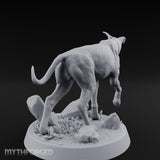 Collar Jangling Spooked Hound Miniature for Dungeons and Dragons, Pathfinder or other TTRPGs