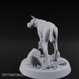 Collar Jangling Spooked Hound Miniature for Dungeons and Dragons, Pathfinder or other TTRPGs