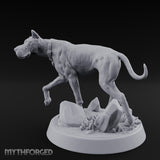 Collar Jangling Spooked Hound Miniature for Dungeons and Dragons, Pathfinder or other TTRPGs