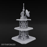 The Signal Climbs Higher Sci-Fi Communications Tower with Satellite Dishes