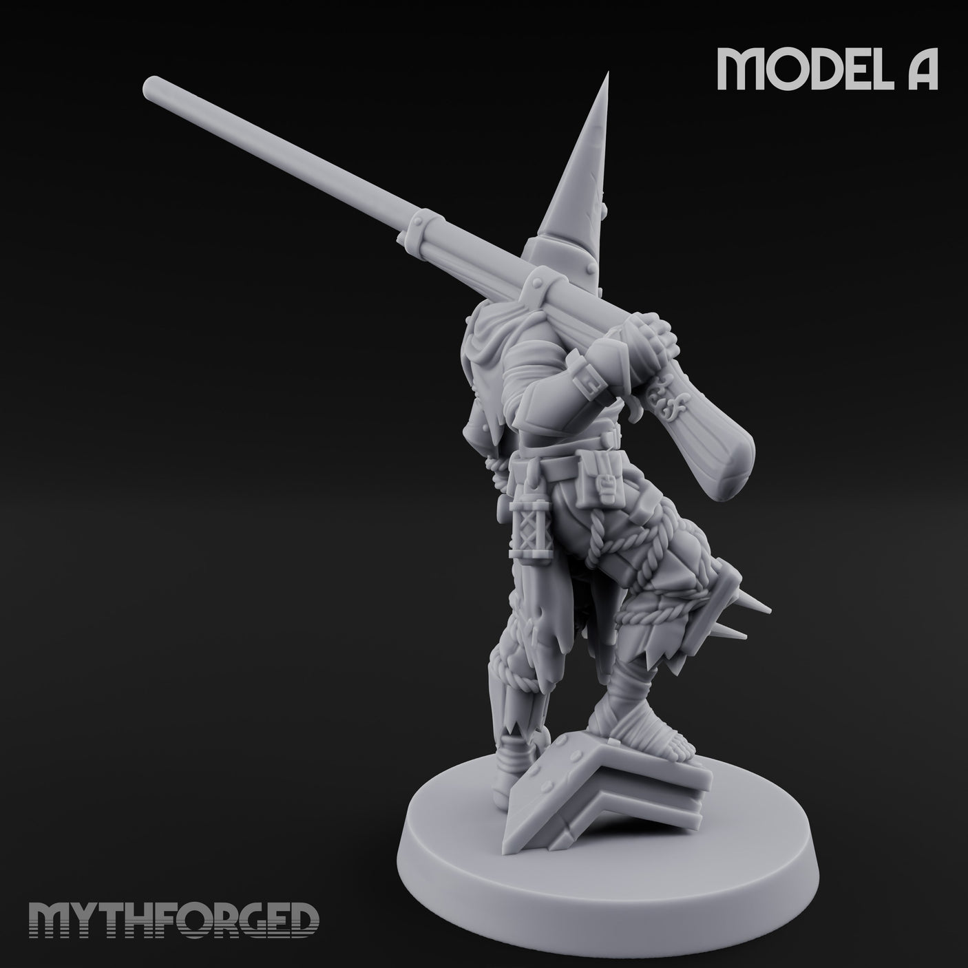 Cone Hatted Robed Human Pilgrim A Miniature for Dungeons and Dragons, Pathfinder or other TTRPGs