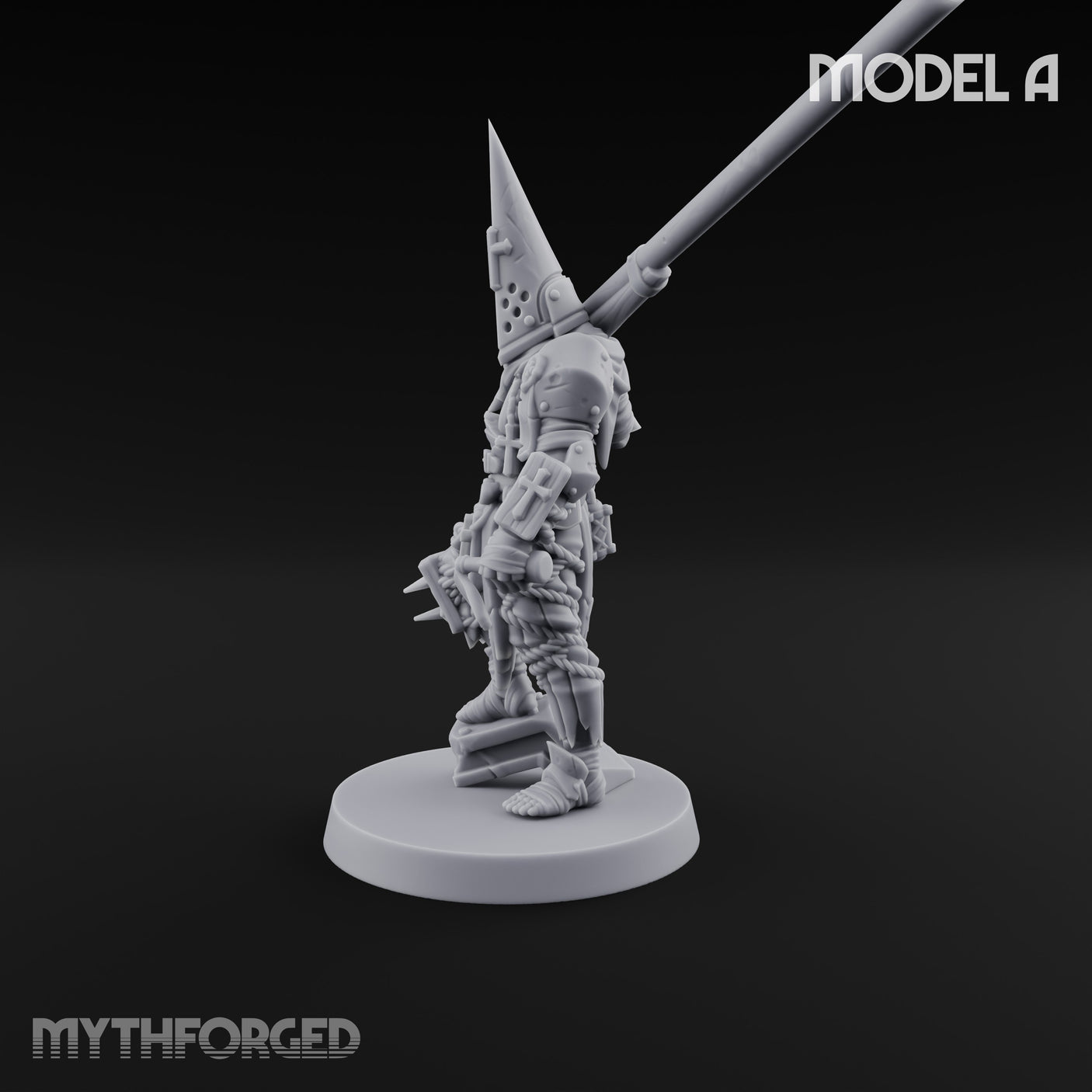Cone Hatted Robed Human Pilgrim A Miniature for Dungeons and Dragons, Pathfinder or other TTRPGs