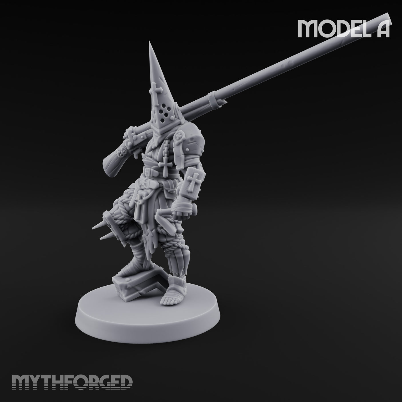 Cone Hatted Robed Human Pilgrim A Miniature for Dungeons and Dragons, Pathfinder or other TTRPGs