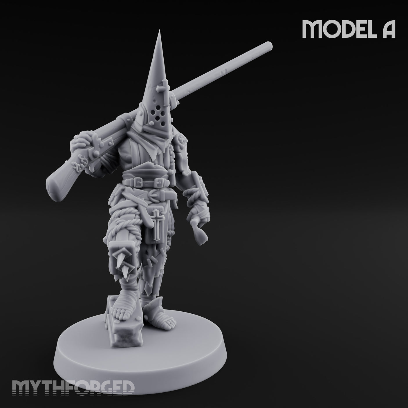 Cone Hatted Robed Human Pilgrim A Miniature for Dungeons and Dragons, Pathfinder or other TTRPGs