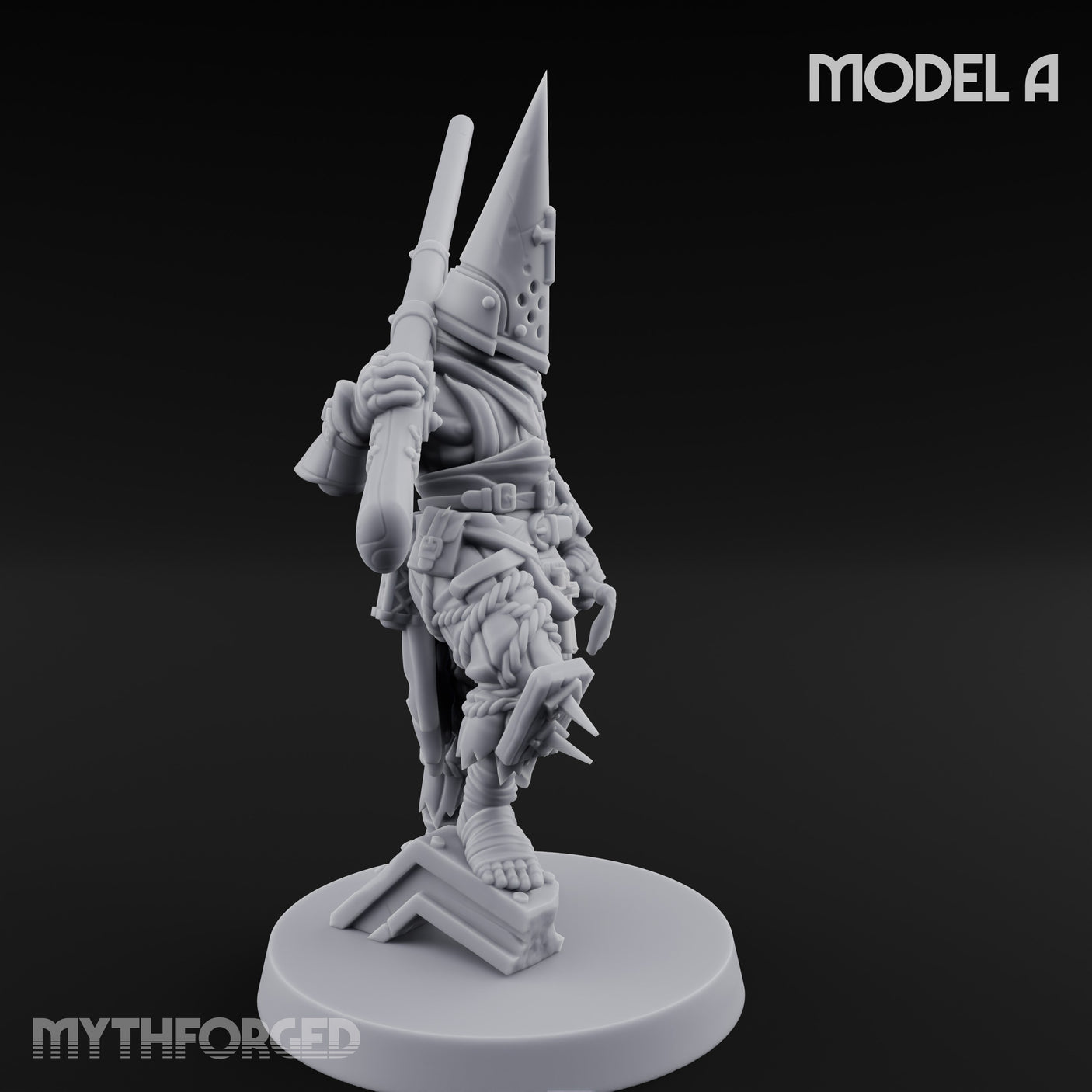 Cone Hatted Robed Human Pilgrim A Miniature for Dungeons and Dragons, Pathfinder or other TTRPGs
