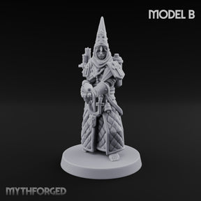 Cone Hatted Robed Human Pilgrim B Miniature for Dungeons and Dragons, Pathfinder or other TTRPGs
