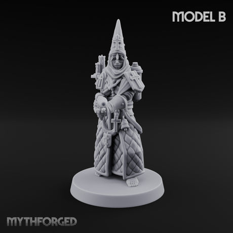 Cone Hatted Robed Human Pilgrim B Miniature for Dungeons and Dragons, Pathfinder or other TTRPGs