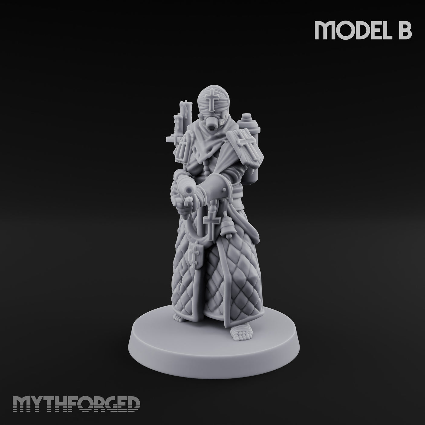 Cone Hatted Robed Human Pilgrim B Miniature for Dungeons and Dragons, Pathfinder or other TTRPGs