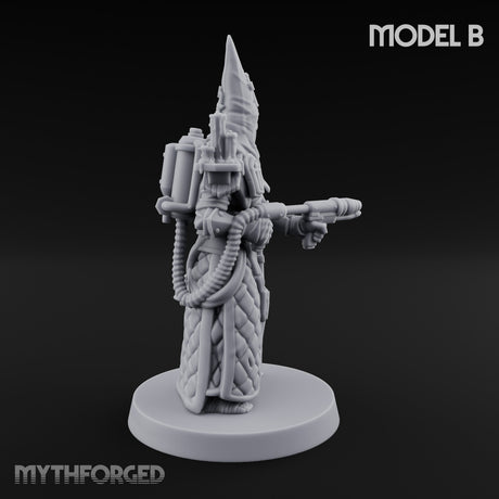 Cone Hatted Robed Human Pilgrim B Miniature for Dungeons and Dragons, Pathfinder or other TTRPGs