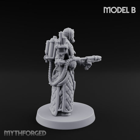 Cone Hatted Robed Human Pilgrim B Miniature for Dungeons and Dragons, Pathfinder or other TTRPGs
