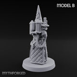 Cone Hatted Robed Human Pilgrim B Miniature for Dungeons and Dragons, Pathfinder or other TTRPGs