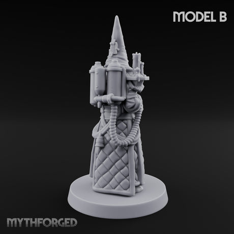 Cone Hatted Robed Human Pilgrim B Miniature for Dungeons and Dragons, Pathfinder or other TTRPGs
