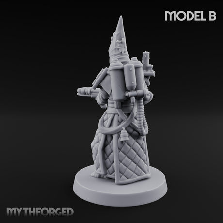 Cone Hatted Robed Human Pilgrim B Miniature for Dungeons and Dragons, Pathfinder or other TTRPGs