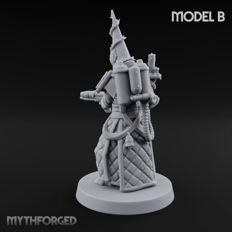 Cone Hatted Robed Human Pilgrim B Miniature for Dungeons and Dragons, Pathfinder or other TTRPGs