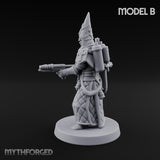 Cone Hatted Robed Human Pilgrim B Miniature for Dungeons and Dragons, Pathfinder or other TTRPGs