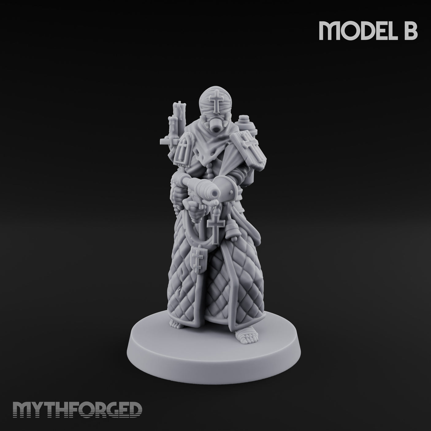 Cone Hatted Robed Human Pilgrim B Miniature for Dungeons and Dragons, Pathfinder or other TTRPGs