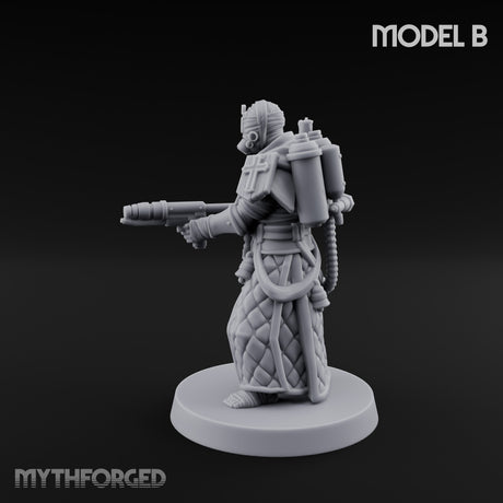 Cone Hatted Robed Human Pilgrim B Miniature for Dungeons and Dragons, Pathfinder or other TTRPGs