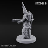 Cone Hatted Robed Human Pilgrim B Miniature for Dungeons and Dragons, Pathfinder or other TTRPGs