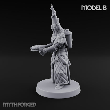 Cone Hatted Robed Human Pilgrim B Miniature for Dungeons and Dragons, Pathfinder or other TTRPGs