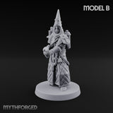 Cone Hatted Robed Human Pilgrim B Miniature for Dungeons and Dragons, Pathfinder or other TTRPGs