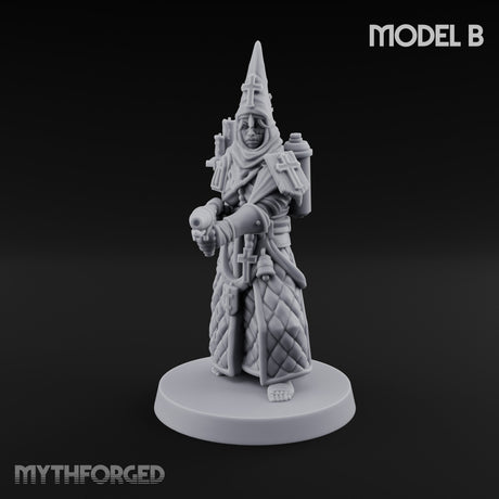 Cone Hatted Robed Human Pilgrim B Miniature for Dungeons and Dragons, Pathfinder or other TTRPGs