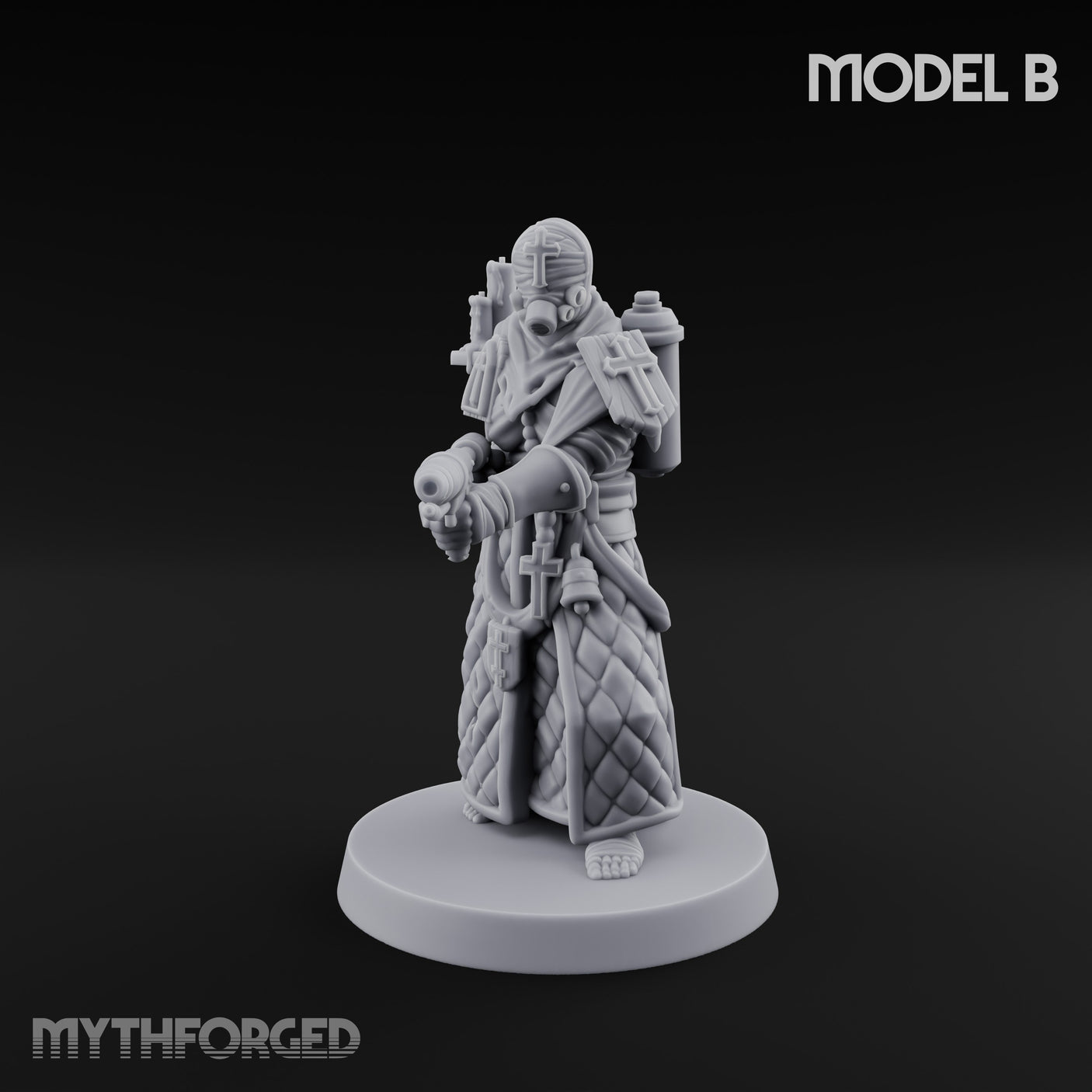 Cone Hatted Robed Human Pilgrim B Miniature for Dungeons and Dragons, Pathfinder or other TTRPGs