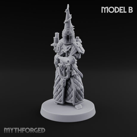 Cone Hatted Robed Human Pilgrim B Miniature for Dungeons and Dragons, Pathfinder or other TTRPGs