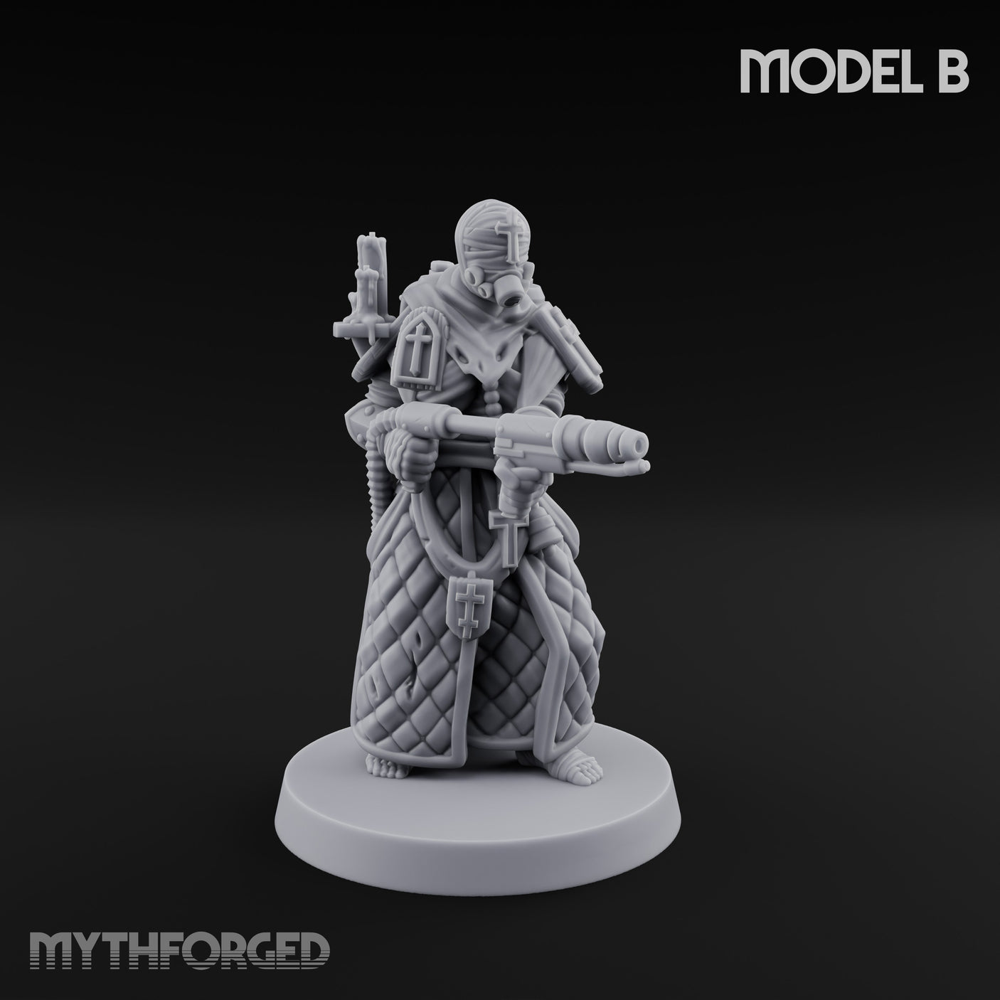 Cone Hatted Robed Human Pilgrim B Miniature for Dungeons and Dragons, Pathfinder or other TTRPGs
