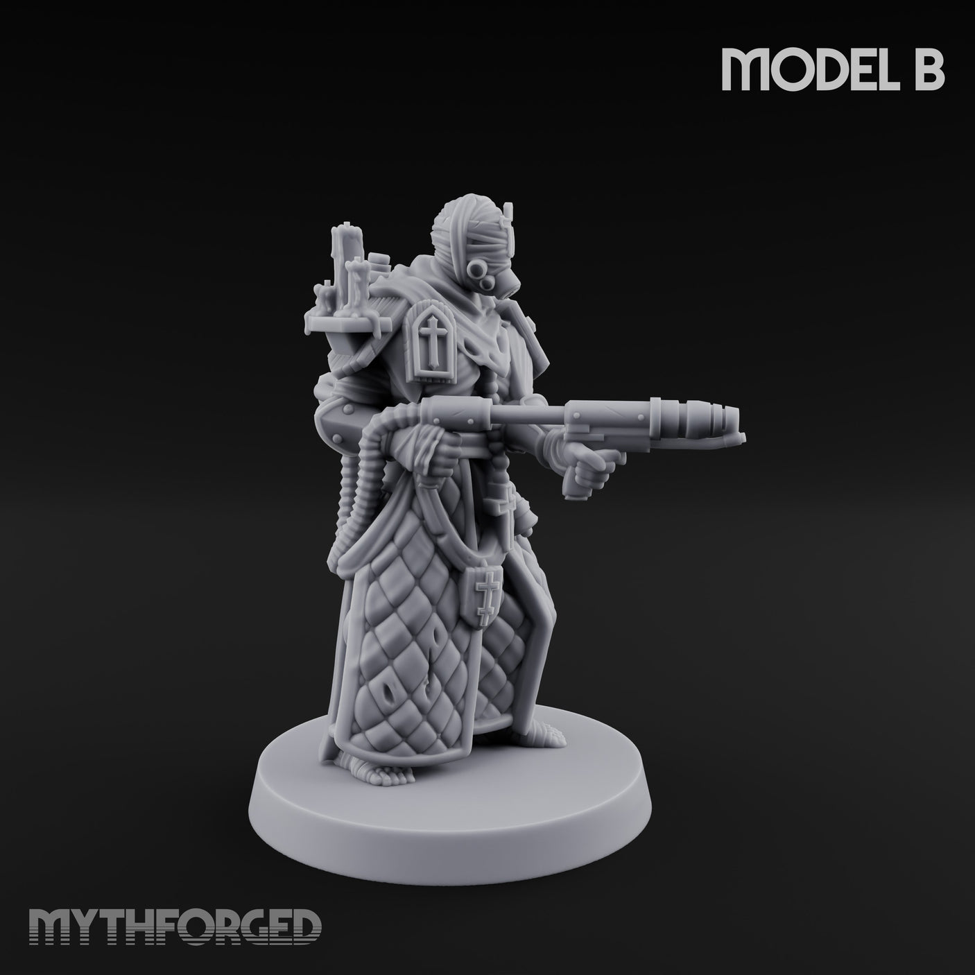 Cone Hatted Robed Human Pilgrim B Miniature for Dungeons and Dragons, Pathfinder or other TTRPGs
