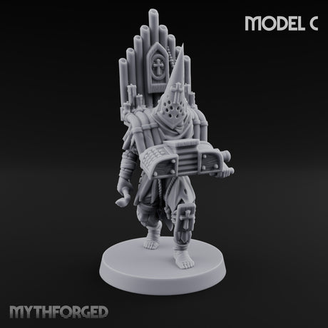 Cone Hatted Robed Human Pilgrim C Miniature for Dungeons and Dragons, Pathfinder or other TTRPGs