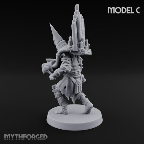 Cone Hatted Robed Human Pilgrim C Miniature for Dungeons and Dragons, Pathfinder or other TTRPGs