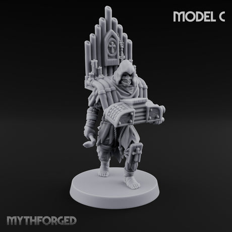 Cone Hatted Robed Human Pilgrim C Miniature for Dungeons and Dragons, Pathfinder or other TTRPGs
