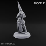 Cone Hatted Robed Human Pilgrim E Miniature for Dungeons and Dragons, Pathfinder or other TTRPGs