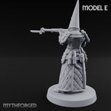 Cone Hatted Robed Human Pilgrim E Miniature for Dungeons and Dragons, Pathfinder or other TTRPGs
