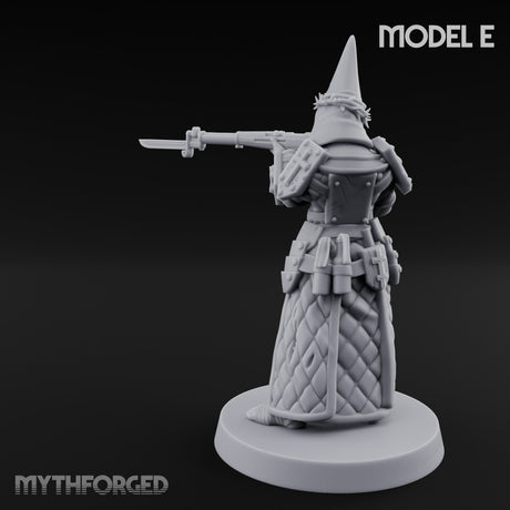 Cone Hatted Robed Human Pilgrim E Miniature for Dungeons and Dragons, Pathfinder or other TTRPGs