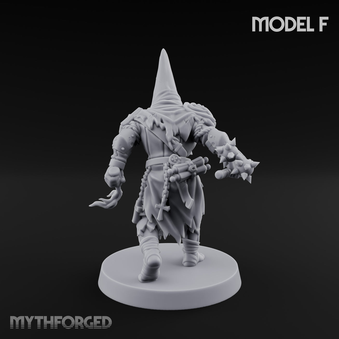 Cone Hatted Robed Human Pilgrim F Miniature for Dungeons and Dragons, Pathfinder or other TTRPGs