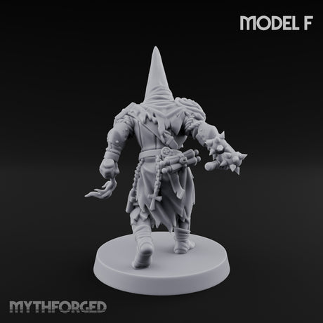 Cone Hatted Robed Human Pilgrim F Miniature for Dungeons and Dragons, Pathfinder or other TTRPGs