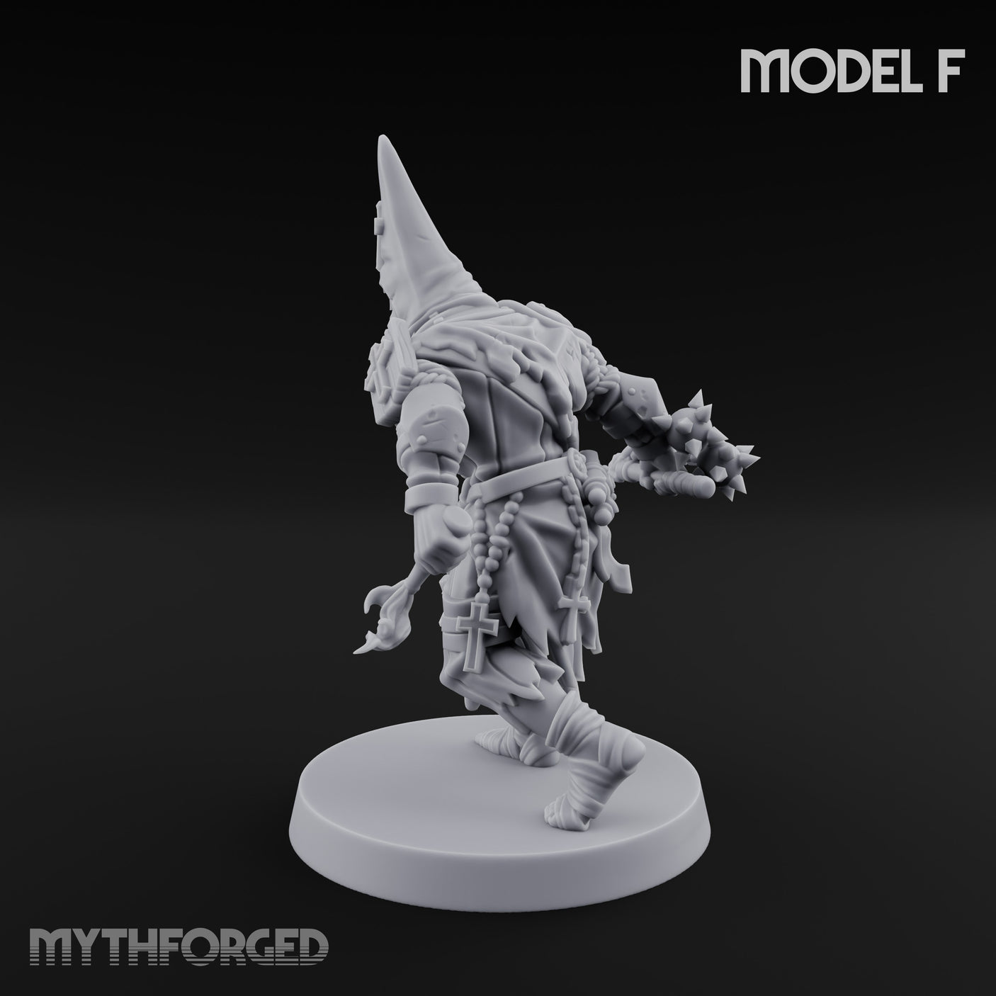 Cone Hatted Robed Human Pilgrim F Miniature for Dungeons and Dragons, Pathfinder or other TTRPGs