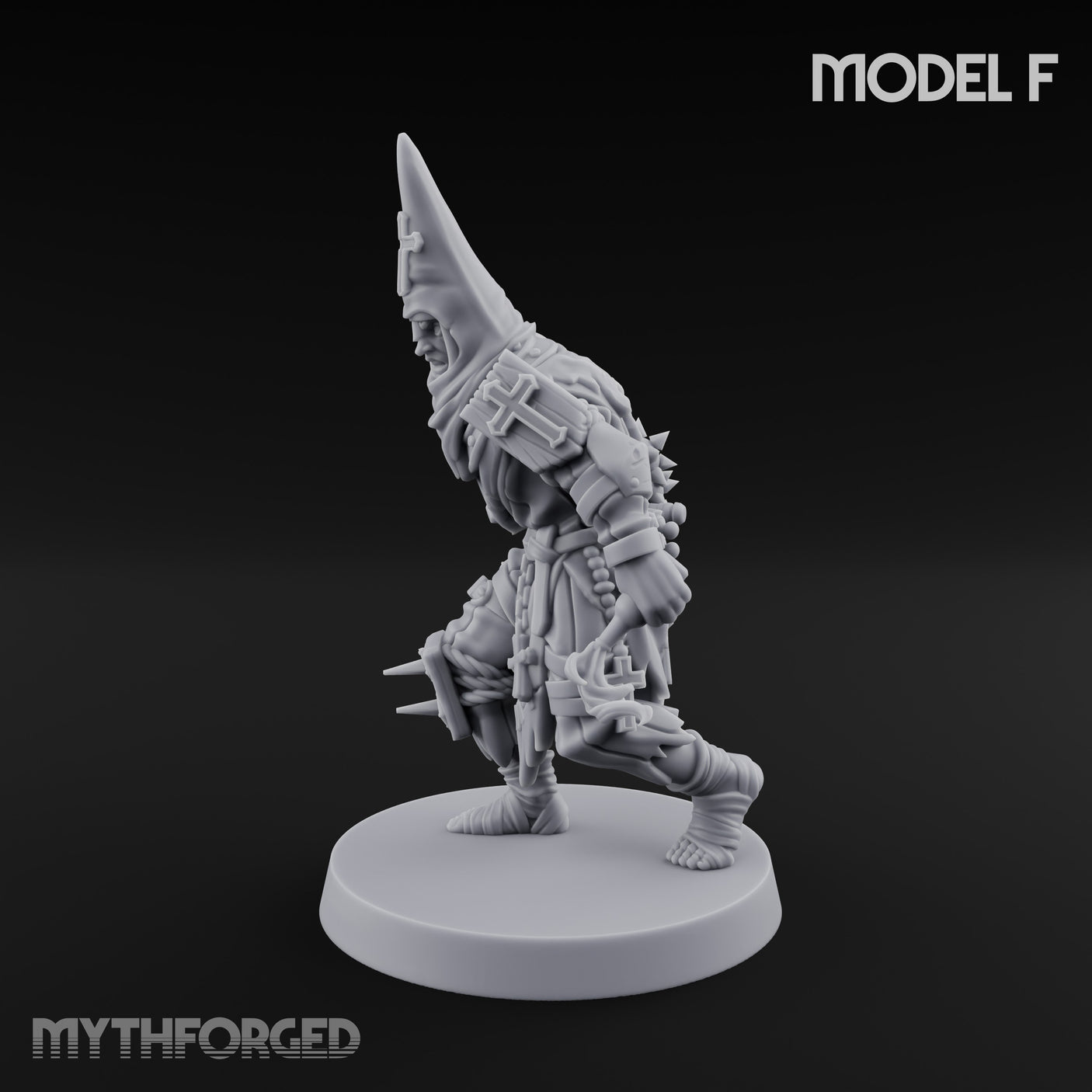 Cone Hatted Robed Human Pilgrim F Miniature for Dungeons and Dragons, Pathfinder or other TTRPGs