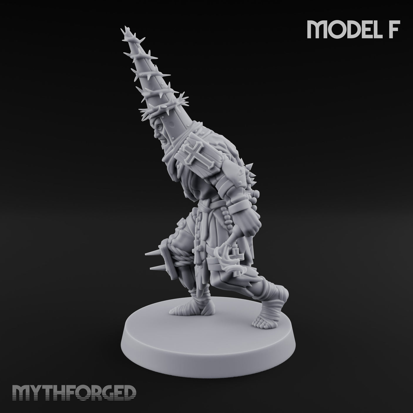 Cone Hatted Robed Human Pilgrim F Miniature for Dungeons and Dragons, Pathfinder or other TTRPGs
